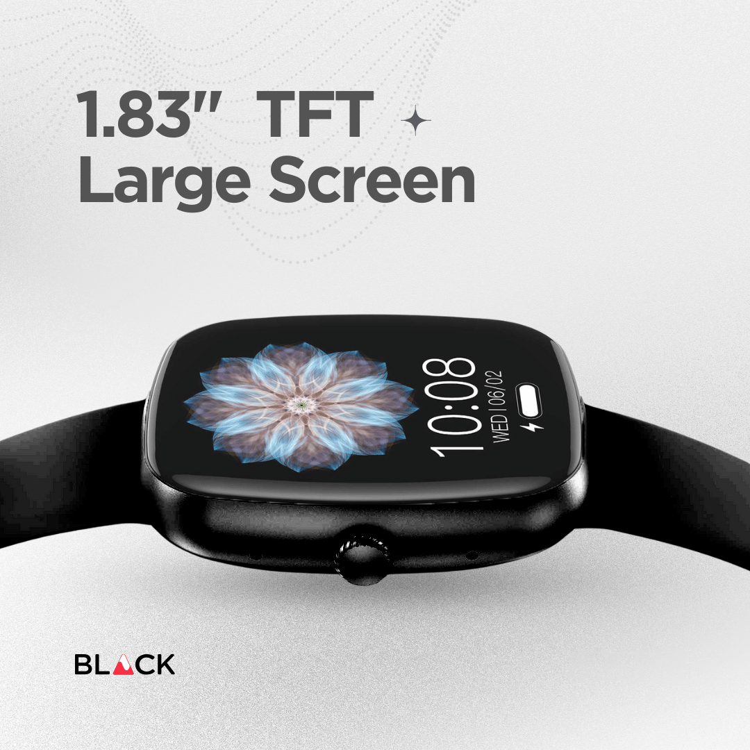 BLACK Fit 2S Health Monitor Smart Watch, upto 15 Day battery, 1.83in screen, 1Yr Warranty