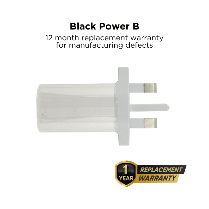 BLACK Power W 2 in 1 Fast Charging Brick 18W with USB A and C, 1Yr warranty