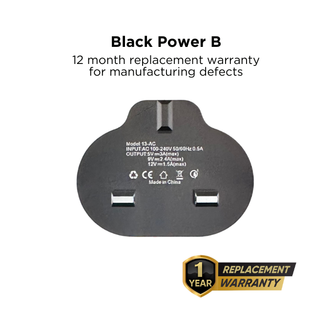 BLACK Power B 2 in 1 Fast Charging Brick 20W with USB A and C, 1Yr warranty